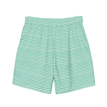 Green Striped Swim Trunks