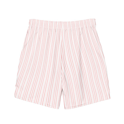 Light Pink Striped Swim Trunks