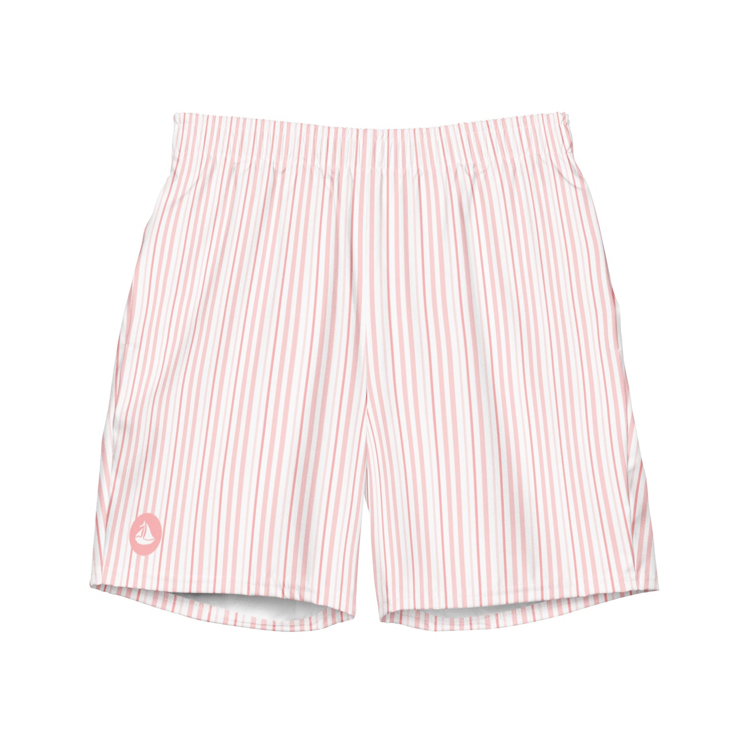 Light Pink Striped Swim Trunks