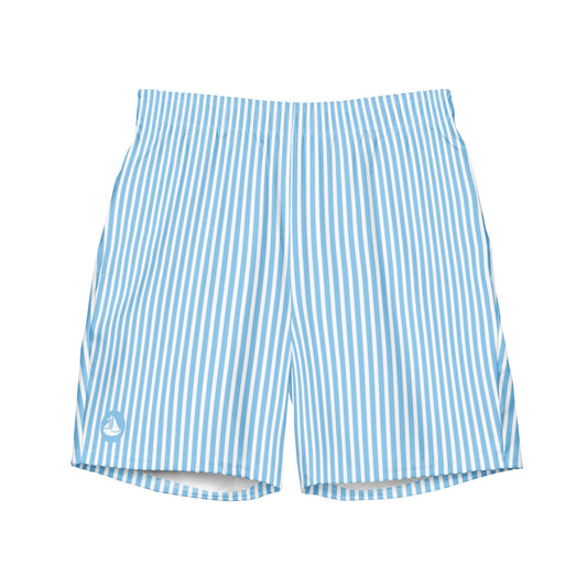 Light Blue Striped Swim Trunks